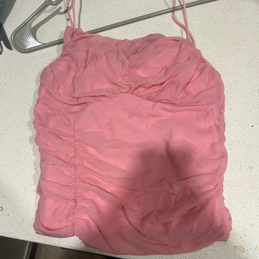 Pink Ruched Women's Top
